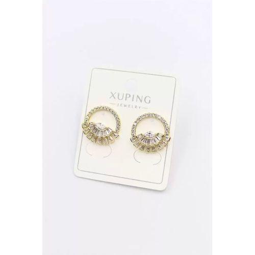 Taşlı Göz Küpe - Altın