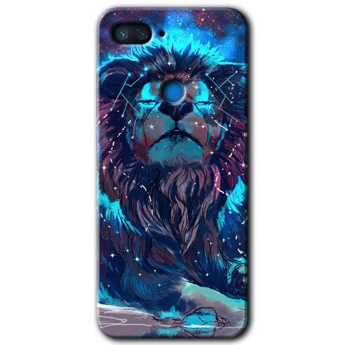 Potkal Hediye Fabrikası Xiaomi Mi 8 Lite Kılıf HD Desen Baskılı Arka Kapak - Neon Aslan