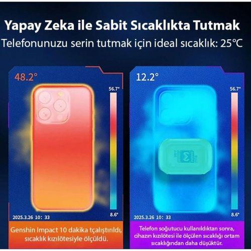 MEMO CX12 Yarı İletken Telefon Soğutucu Fan 2000mAh Manyetik Bağlantı Dijital Ekran RGB Işıklı