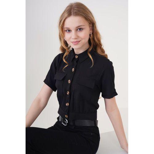 0663 Crop Ceket - Siyah