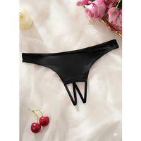 Kadın Siyah Ağ Bölgesi Açık Külot