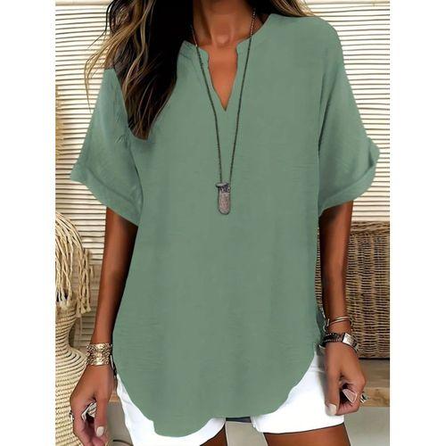 Kadın Kısa Kollu V Yakalı Aerobin Bluz