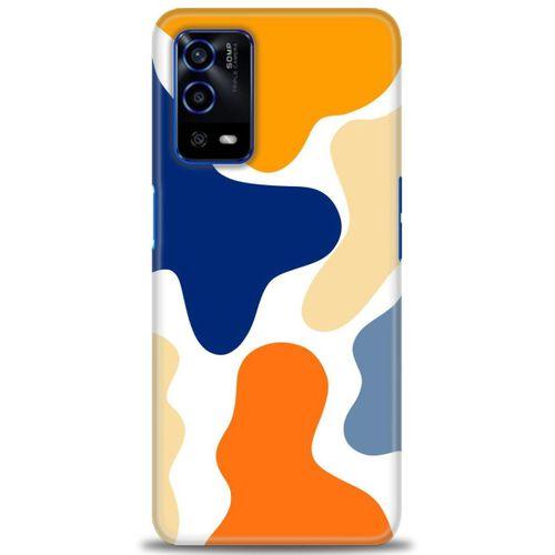 Oppo A55 Kılıf HD Baskılı Kılıf - Turuncu Lekeler + Tam Ekran Koruyucu