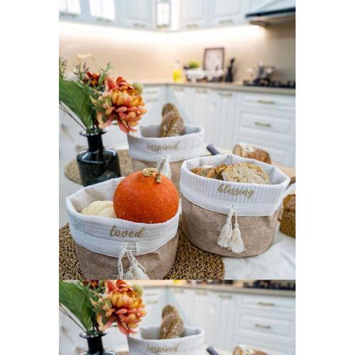 Yuvarlak Katlanabilir Çok Amaçlı Saklama Organizer Kutu Keçe Sepet (maxi) - 03396