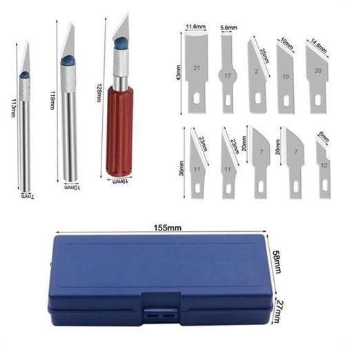 Angel Of Life® Zanaat 16 Parça Hobi Gravür Ahşap Heykel Çömlek Oyma Şekil Verme 13 Maket Bıçak Neşter Seti