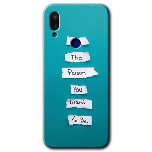 MRCİLETİSİM Xiaomi Redmi Note 7 Kılıf HD Desen Baskılı Arka Kapak+Temperli Cam - Want You