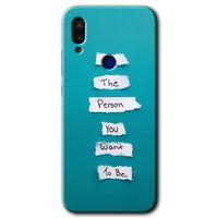 MRCİLETİSİM Xiaomi Redmi Note 7 Kılıf HD Desen Baskılı Arka Kapak+Temperli Cam - Want You