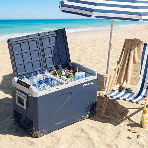 Coolist CLK80D 12/24V 220Volt 82,5 Litre Çift Bölmeli Kompresörlü Outdoor Oto Buzdolabı/Dondurucu