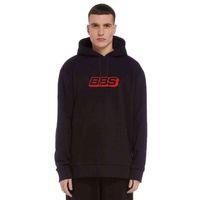 BBS Logo Baskılı Siyah Erkek Kapşonlu Sweatshirt