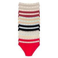 12 Adet Pamuklu Esnek Kadın Slip Bikini Külot Geniş Lastikli Baskılı