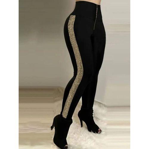 Kadın Yüksek Bel Yan şerit Detaylı Dalgıç Tayt