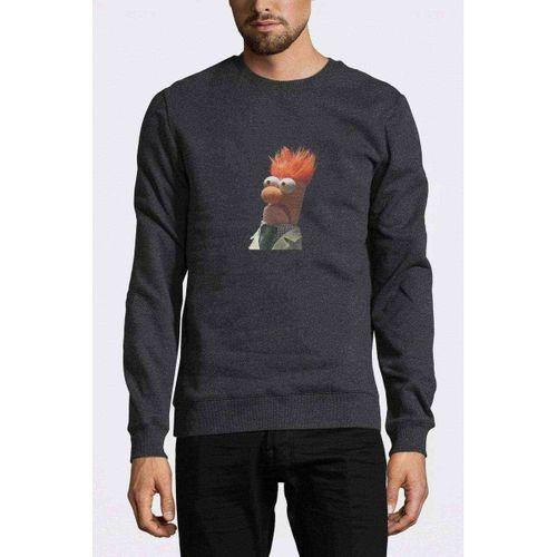 The Muppets Baskı Etekden Başlasın Baskılı Füme Antrasit Erkek Sweatshirt