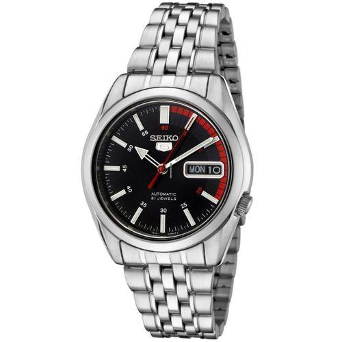 Seiko 5 SNK375K1 Otomatik Çelik Gri Siyah Kadran 39 mm Erkek Kol Saati