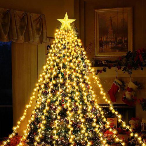 VIP PROFESYONEL IŞIKLI TEPE YILDIZLI LED IŞIK GÜN IŞIĞI 9 DALLI 282 LEDLİ IP65 SU GEÇİRMEZ LED IŞIK