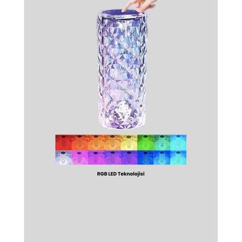 Kristal Tasarımlı Rgb Led Gece Lambası – Kumandalı, Renk Değiştiren Dekoratif Işık
