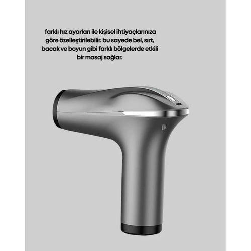 Portatif Şarjlı Masaj Tabancası 4 Başlık Derin Doku Masaj Aleti