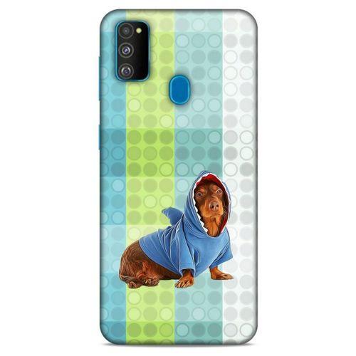 Samsung Galaxy M30s Kılıf Köpek Kıyafetleri (43) Thin Fit Kılıf Cocker Kapişonlu Eşofman