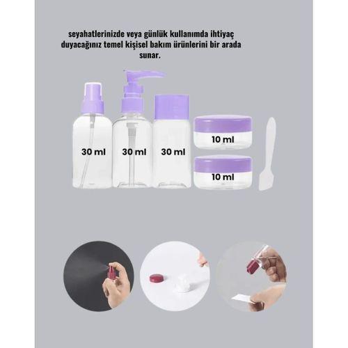 Seyahat Banyo Seti 5 Parça Şeffaf Taşıma Çantalı 30 Ml