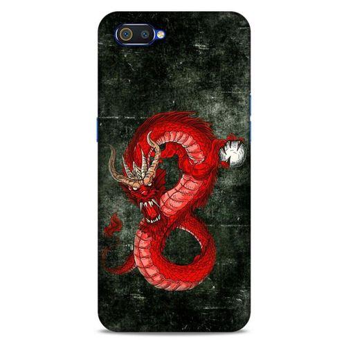 Oppo Realme C2 Kılıf Dragons (23) Ultra Koruma Kılıfı Tatoo Kırmızı Ejderha