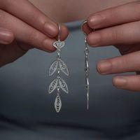 Gümüş Zarif Yaprak Telkari Kadın Küpe