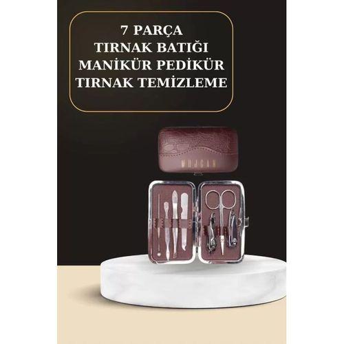 7 Parça Manikür Pedikür Seti El Ayak Bakımı Çantalı Paslanmaz Çelik