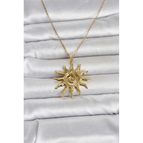 316L Çelik Gold Renk Bohem Güneş Model Kadın Kolye