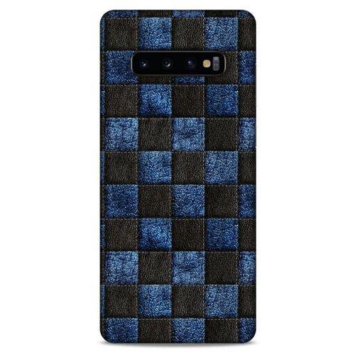 Samsung Galaxy S10 Plus Kılıf Patchwork (9) Kılıf Siyah Mavi