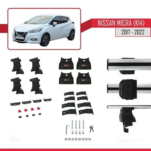 Nissan Micra / March (K14) 2017-2022 Arası ile uyumlu ACE-4 Ara Atkı Tavan Barı GRİ