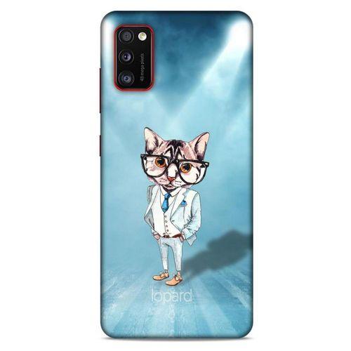 Samsung Galaxy A41 Kılıf FunnyMaX (40) Fit Silikon Kılıf Açık Mavi Kedi