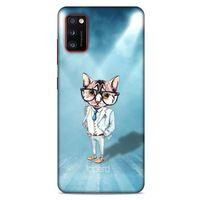 Samsung Galaxy A41 Kılıf FunnyMaX (40) Fit Silikon Kılıf Açık Mavi Kedi