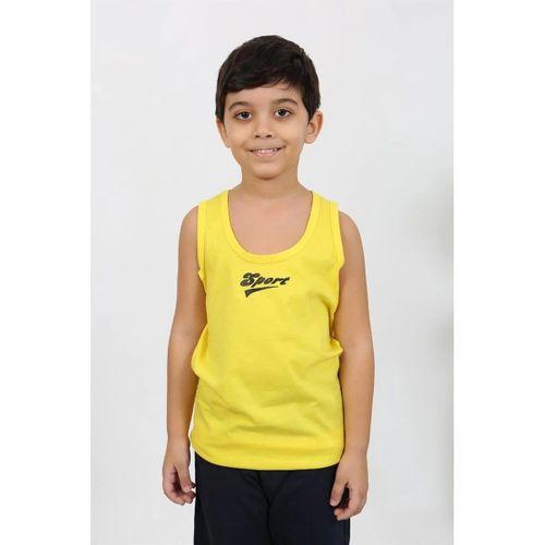 Erkek Çocuk Sıfır Kol Penye Pijama Takım Sarı