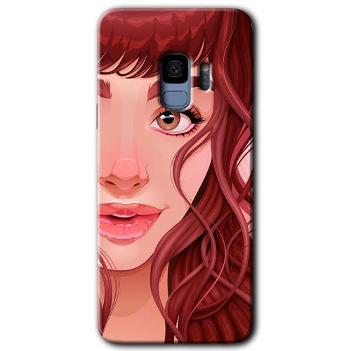 Galaxy S9 Kılıf HD Desen Baskılı Arka Kapak - Kızıl Kız