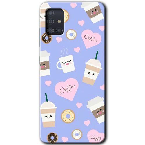 Galaxy A51 Kılıf HD Desen Baskılı Arka Kapak - Coffee Cake + Kırılmaz Cam