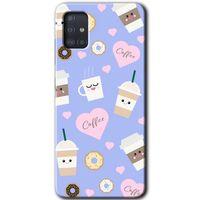 Galaxy A51 Kılıf HD Desen Baskılı Arka Kapak - Coffee Cake + Kırılmaz Cam