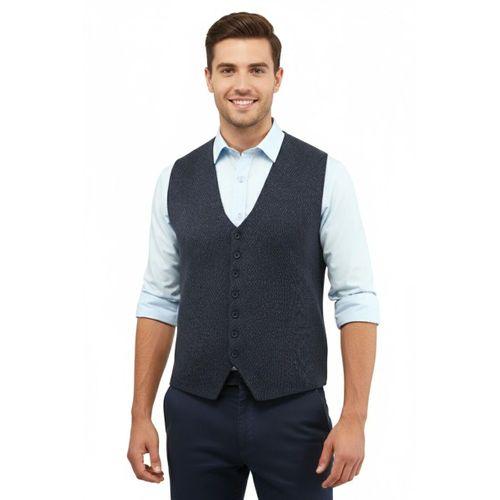 Erkek Düğmeli Yelek Cepsiz Çelik Örgü Klasik Kalıp 5211LS BGL-ST05018