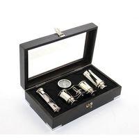 Ahşap Kutulu Pirinç Dürbün Pusula Ve Kum Saati Seti