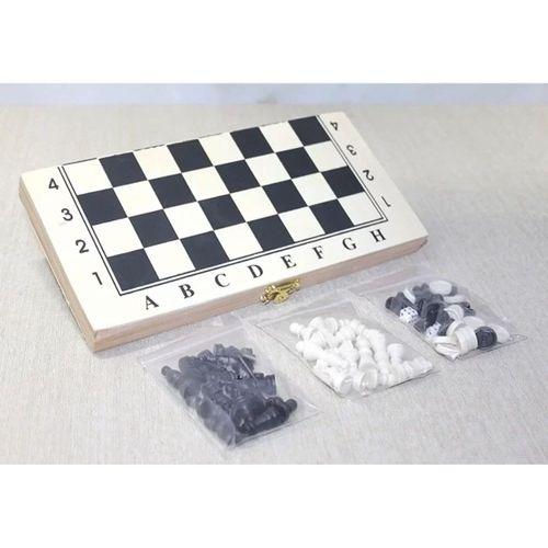 Ahşap Kutulu Satranç Ve Tavla Seti Alk4026