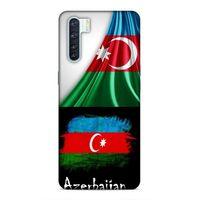 Oppo A91 Uyumlu Kılıf Azarbaijan (13) Silikon Kap Bayraklar