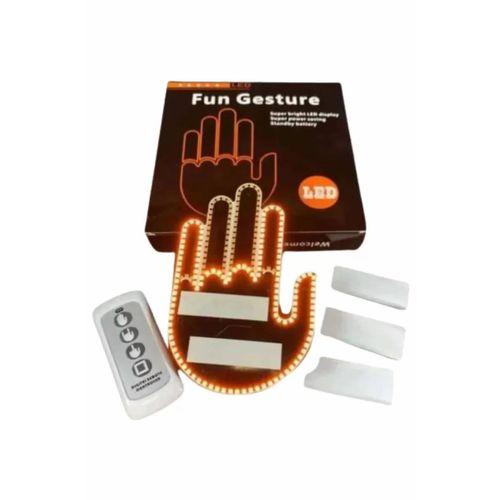 Kumandalı El Led Araba İçi 4 Farklı Mod El Orta Parmak Led