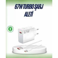 67 Watt Çift Turbo Şarj Adaptörü  Reno 4 5 6 Uyumlu
