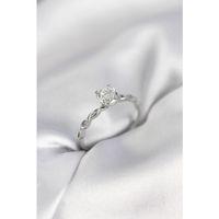 Gümüş Renk Sarmal Zincir Model Tek Taş Model Zirkon Taşlı Kadın Yüzük