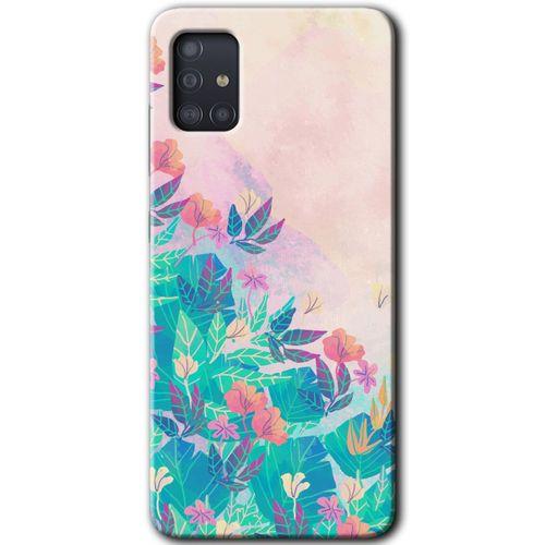 Samsung Galaxy A51 Kılıf Baskılı Kapak - Çizim Yapraklar +Tam Ekran Koruyucu