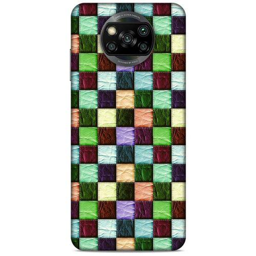Xiaomi Redmi Poco X3 Kılıf Patchwork (6) Silikon Kılıf Su Yeşili