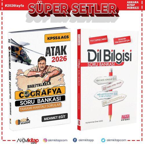 Eğit Akademi 2026 KPSS MEB AGS KPSS Haritalarla Atak Coğrafya ve AKM Dil Bilgisi Soru Bankası Seti 2 Kitap