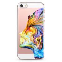 Apple iPhone SE Kılıf Yüz Renk Arka Kapak Koruma Desenli Full Koruyucu