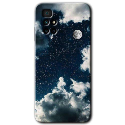 Redmi 10 Kılıf HD Desen Baskılı Arka Kapak - Gece Gökyüzü + Kırılmaz Cam