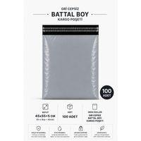 Gri Cepsiz Battal Boy Kargo Poşeti 45x55+5 Cm 100 Adet