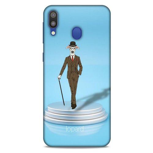 Samsung Galaxy M20 Kılıf FunnyMaX (45) Liquid Air Kılıf Açık Mavi Köpek
