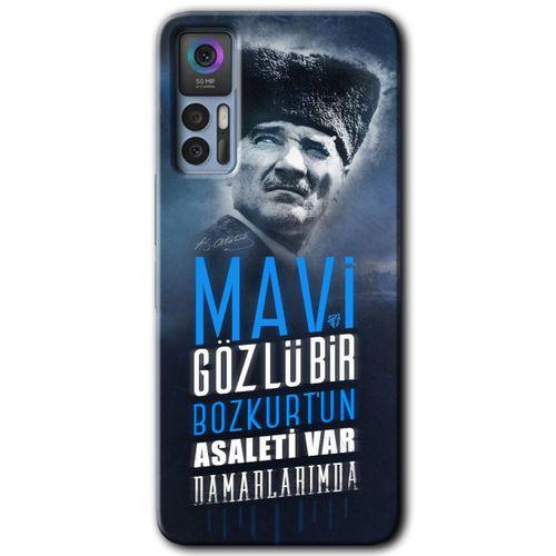 TCL 30 Plus Kılıf HD Desen Baskılı Arka Kapak - Bozkurt Atatürk