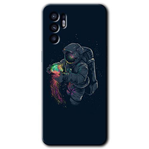 OPPO Oppo Reno 6 Kılıf HD Desen Baskılı Arka Kapak - Astronot Kıyafeti